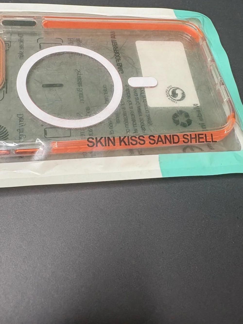 Clear Protective Phone with Orange Trim - Brand